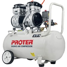 Proter 50 Lt Sessiz & Yağsız Hava Kompresörü 8 Bar Basınç ve 1,47 hp Motor Gücü ile Yüksek Performans