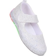 Kiko Kids  Fine Günlük Işıklı Cırtlı Kız Çocuk Babet Ayakkabı