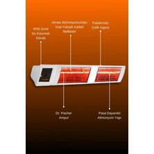 Goldsun Supra Plus GSS40P 4000 W Uzaktan Kumandalı Beyaz Dış Mekan Isıtıcı -Beyaz