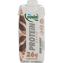 TeknoKapsül Pınar Kahveli Laktozsuz Protein Süt 500 ml 26G Protein, Şeker Ilavesiz