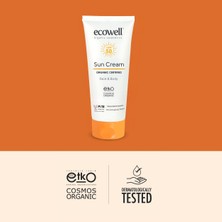 Ecowell SPF50 Organik Güneş Kremi 110 gr Yüz ve Vücut İçin UVA UVB Koruma ve Vegan Sertifikalı