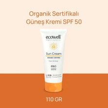 Ecowell SPF50 Organik Güneş Kremi 110 gr Yüz ve Vücut İçin UVA UVB Koruma ve Vegan Sertifikalı
