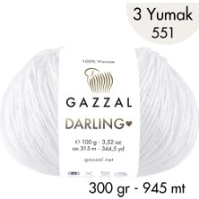 Darling 551 100% Viskon El Örgü İpliği, 3 Yumak,  Gazzal Resmi Satış Mağazası