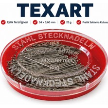 Texart Art Of Sewing Çelik Toplu Terzi Iğnesi 34 mm – Dikiş, Kalıp ve Prova Iğnesi 25 G