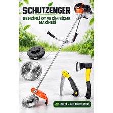 SCHUTZENGER Hq-18 Benzinli Ot Çim Biçme Tırpan Malinesi Katlanır Testere Balta Motor Soğutmalı 2 Zamanlı