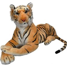 Puffy Friends Sunman Peluş Yatan Kahverengi Kaplan 60 cm Hayvan Temalı Yumuşak Oyuncak