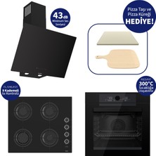 Ferre Pizzart & Fryart Siyah Ankastre Set QEP65CS+CS205-FA+D077-SA