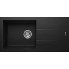 Real Stone P011 Assos 86X43.5 cm Siyah Granit Eviye Tezgah Üstü Yüksek Kalite ve Kullanım Kolaylığı