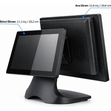 Quatronic P156-D 15.6" Dokunmatik Çift Ekran I5 5. Nesil 8gb Ram 256GB SSD Pos Pc