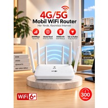 Metaforce 4g/5g Sım Kartlı Mobil Wi-Fi Router - 300 Mbps 6 Antenli Kablosuz Internet Dağıtıcı CP109 Pro