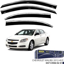 Chevrolet Malibu 2012+ Kromlu Cam Rüzgarlığı 4 Parça Füme - Polikarbon Mlz - Niken