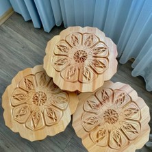 Baysal Ahşap Kayın Masif Ahşap Lale Modeli Sehpa