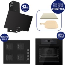 Ferre Pizzart & Fryart Siyah Ankastre Set QEP65CS+SS205+D086-SA