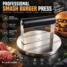 Pro Smash Burger Presi Inox Paslanmaz (Smasher) (Profesyonel Köfte Ezme El Aleti)