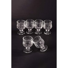 Melonika Ayaklı Kahve Yanı Bardağı Kristal Kesim Shot Bardak 7cm x 4 cm 6 Lı Set Ryl