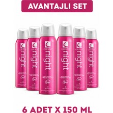 Giggles Night Women 150 ml Deo Spray 6 Adet