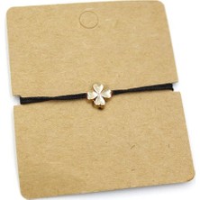 Melonika 12'li Paket Yonca Ip Bileklik - Siyah Ryl