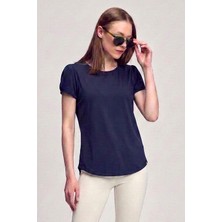 Scorp Bloom Ruched Kadın Spor Tişört Lacivert
