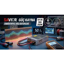 Savior 5V Dc 50A Metal Kasa Pano Tipi Smps Power Supply Güç Kaynağı