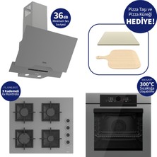 Ferre Pizzart & Fryart Gri Ankastre Set QEP65CPR+SC208-FA+D065-SA - Döküm Izgara
