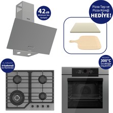 Ferre Pizzart & Fryart Gri Ankastre Set QEP65CPR+NT028-WFA+D088-SA - Özel Woklu Tasarım