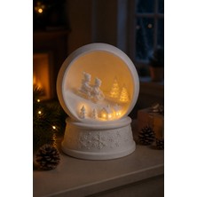 Maygiy Yılbaşı Temalı Dekoratif Kar Küresi Görünümlü Tealight Mumluk Sıcak Ambiyans Dekoru