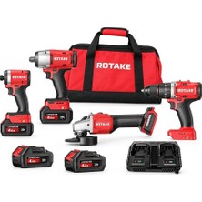 Rotake K403 Akülü Kombo 4'lü Set 20V 4 Ah