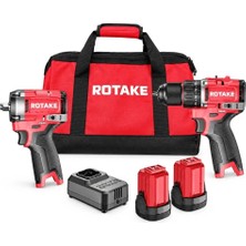 Rotake K201 1/2 Akülü Somun Sıkma ve Darbeli Matkap 2'li Set 16V 2.0AH