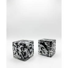 Barstolan Monochrom Cubes – Geometrik Cam Kütle Kitap Tutacağı Seti Dekoratif Objeler