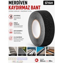 Akyelone Merdiven Ve Zemin Kaydırmaz Kaymaz Bant 50mm X 25mt Siyah
