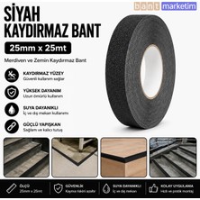 Akyelone Siyah Merdiven ve Zemin Kaydırmaz Bant 25mm x 25mt – Kaymaz Antislip Bant