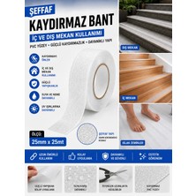 Akyelone Şeffaf Havuz Banyo Küvet İç ve Dış Mekan Merdiven Kaydırmaz Kaymaz Bant 25mm x 25mt