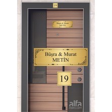 Alfa Reklam Ajansı Kapı Isimliğii Gold Metal Levha