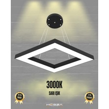 Hegza Lighting Rombo (Siyah Kasa, Sarı Işık) Ledli Modern Avize
