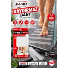 Ellante Şeffaf Kaydırmaz Bant 10 Adet 19 mm x 20 cm Kendinden Yapışkanlı Suya Dayanıklı Banyo Duş Küvet Bandı