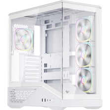 1st Player Gm7 Btf Beyaz Argb 4X12CM Fan Temperli Cam USB 3.0 Type-C Atx Kasa