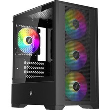 1st Player Go2 Siyah 550W 4X12CM Raınbow Fan Temperli Cam USB 3.0 M-Atx Kasa