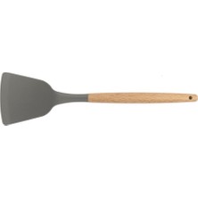 Epinox Silikon Servis Spatulası Ahşap Saplı 31,5 cm Karıştırma Aparatı