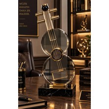 Chermik Bronz Modern Soyut Gitar Figürü Dekoratif Masaüstü Obje Müzik Temalı 12X31 cm 3-2