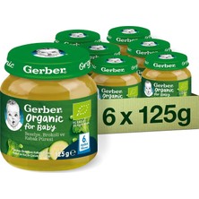 TeknoKapsül Gerber Organik Bezelye, Brokoli ve Kabak Püresi 125 Gram x 6