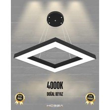 Hegza Lighting Rombo (Siyah Kasa, Gün Işığı) Ledli Modern Avize