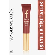 Flormar Puffy Liquid Nemlendirici Etkili & Parlak Bitişli Sünger Aplikatörlü Likit Allık - 007 Passion