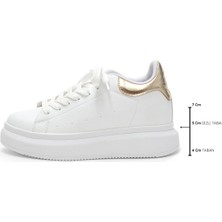 Mio Gusto 7 cm Boy Yükselten Beyaz Renk Kadın Sneaker