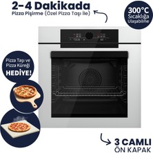 Ferre QEP65CB Pizzart&fryart Beyaz Ankastre Fırın - Pizza Taşı & Küreği Hediye