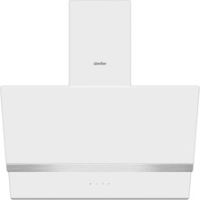 Simfer 8739 60CM Premium Beyaz 2 Cam Inox Dekorlu Davlumbaz