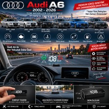 Bowie Audi A6 2002-2026 Modeller Için Head Up Display Hayalet Gösterge Ekranı Ön Cam Hız Göstergesi