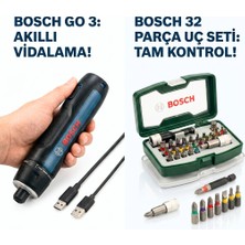 Bosch Go 3 Akülü Vidalama Makinesi ve Bosch 32 Parça Vidalama ve Uç Seti
