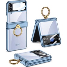 Galaxy Z Flip 4 Kılıf Aden Kıpta Yüzüklü Lens Korumalı Kılıf