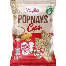 TeknoKapsül Yayla Popnays Cips Basmati & Mısır Sade Üçgen Thin Cips 80 Gram