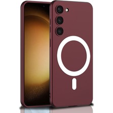 Galaxy S23 Plus Kılıf Wireless Şarj Özellikli Cherena Kıpta M-Safe Silikon Kılıf